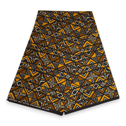 African headwrap - Brown Bogolan Geometry