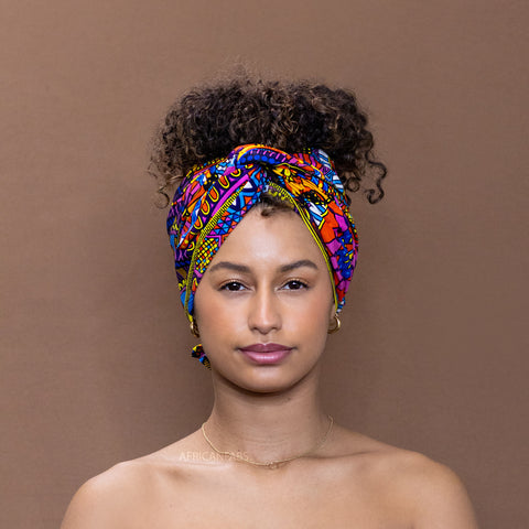 African Multicolor disks headwrap