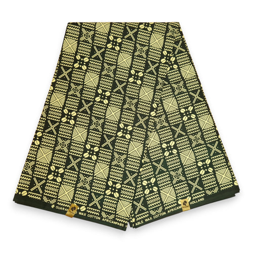 African headwrap - Green Bogolan Grid