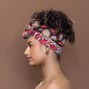 African Beige / brown Paisley headwrap