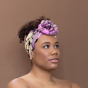 African Purple Big flower headwrap