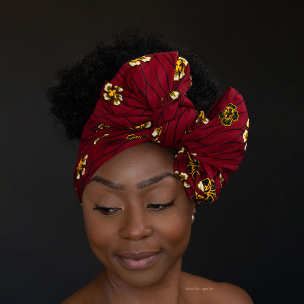 African headwrap - Red flowers