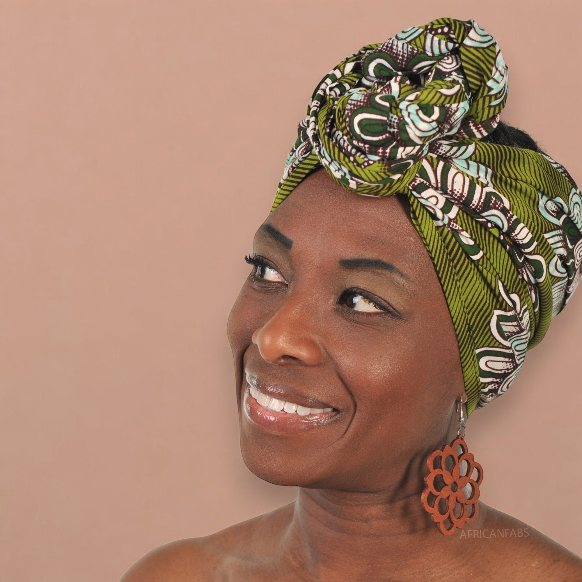 African Green flower headwrap