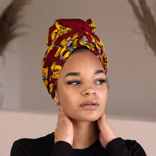 African Red Flowers / headwrap