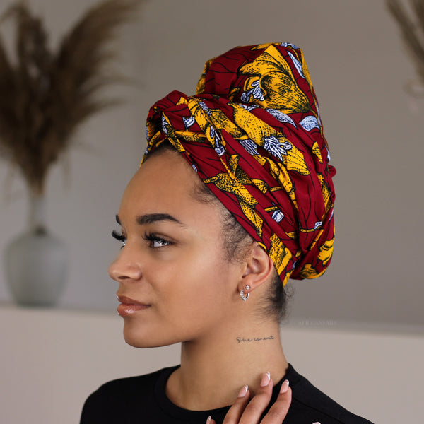 African Red Flowers / headwrap
