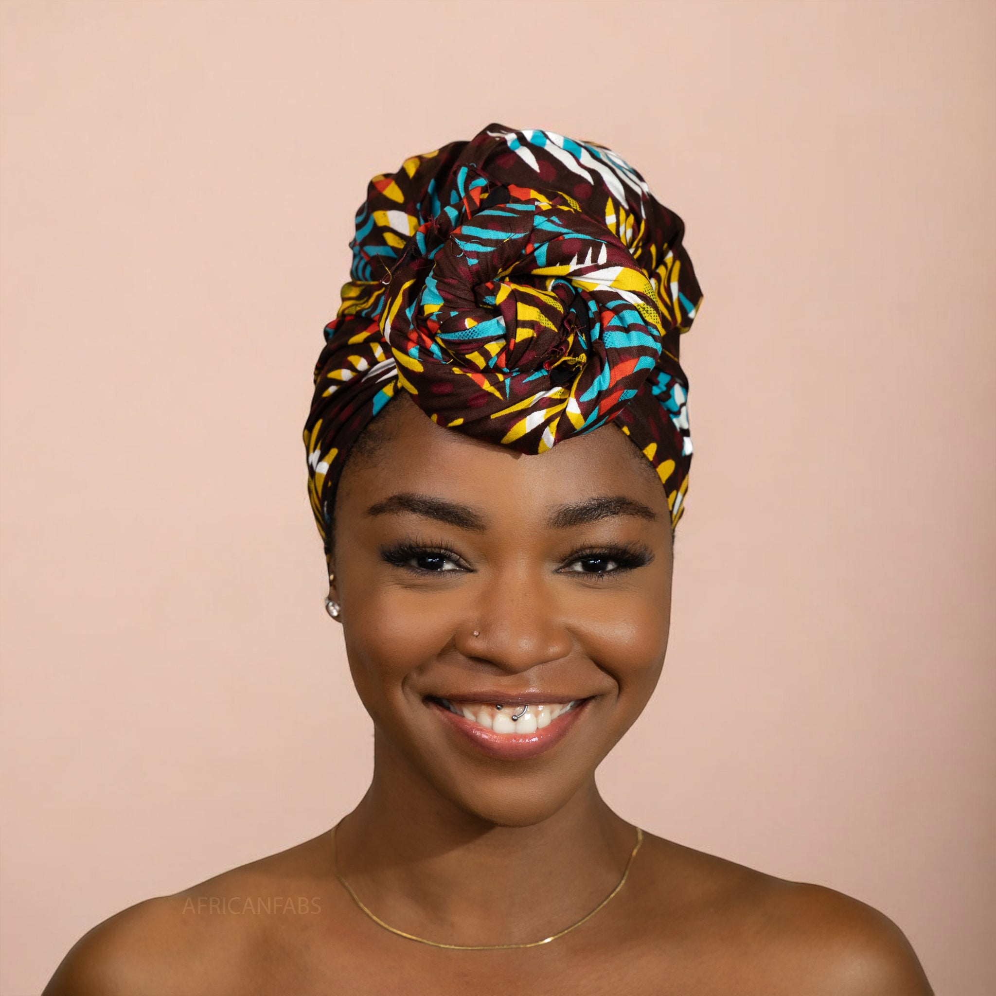 African Multicolor Feathers headwrap