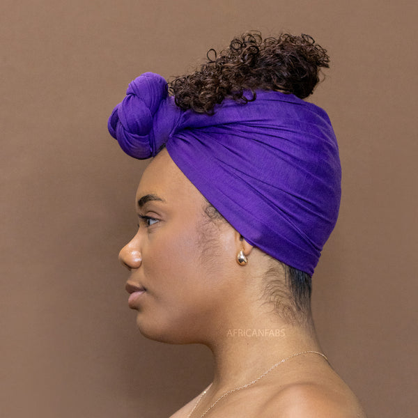 Purple Headwrap - Stretchy Jersey Fabric Turban