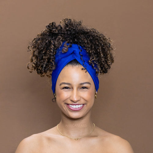 Blue Headwrap - Stretchy Jersey Fabric Turban