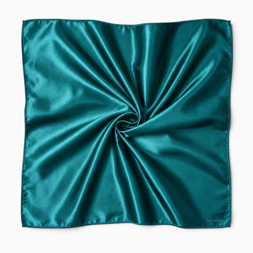 Teal Satin Square Scarf / Bandana / Headwrap 90 x 90 cm