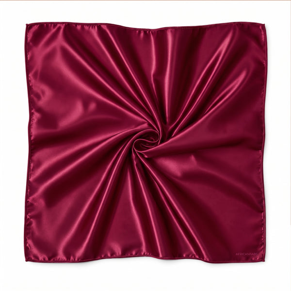 Red Satin Square Scarf / Bandana / Headwrap 90 x 90 cm