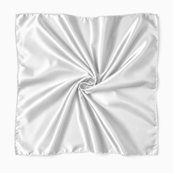 White Satin Square Scarf / Bandana / Headwrap 90 x 90 cm