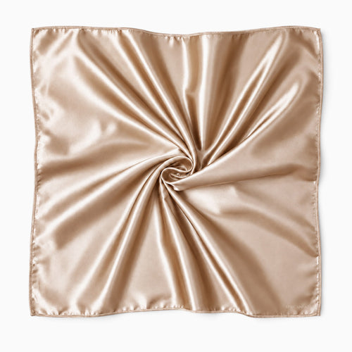 Gold Satin Square Scarf / Bandana / Headwrap 90 x 90 cm