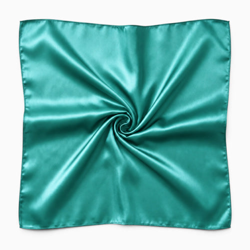 Turquoise Satin Square Scarf / Bandana / Headwrap 90 x 90 cm