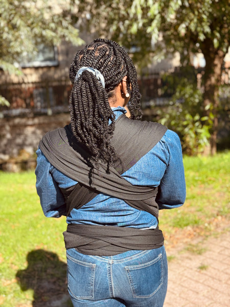 African Print Baby Carrier / Baby sling / baby wrap - Maroon Red & Yellow-Orange Kuba Blocks Congo