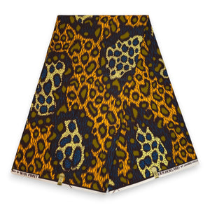 African print fabric - Orange & Olive African Prism - 100% cotton