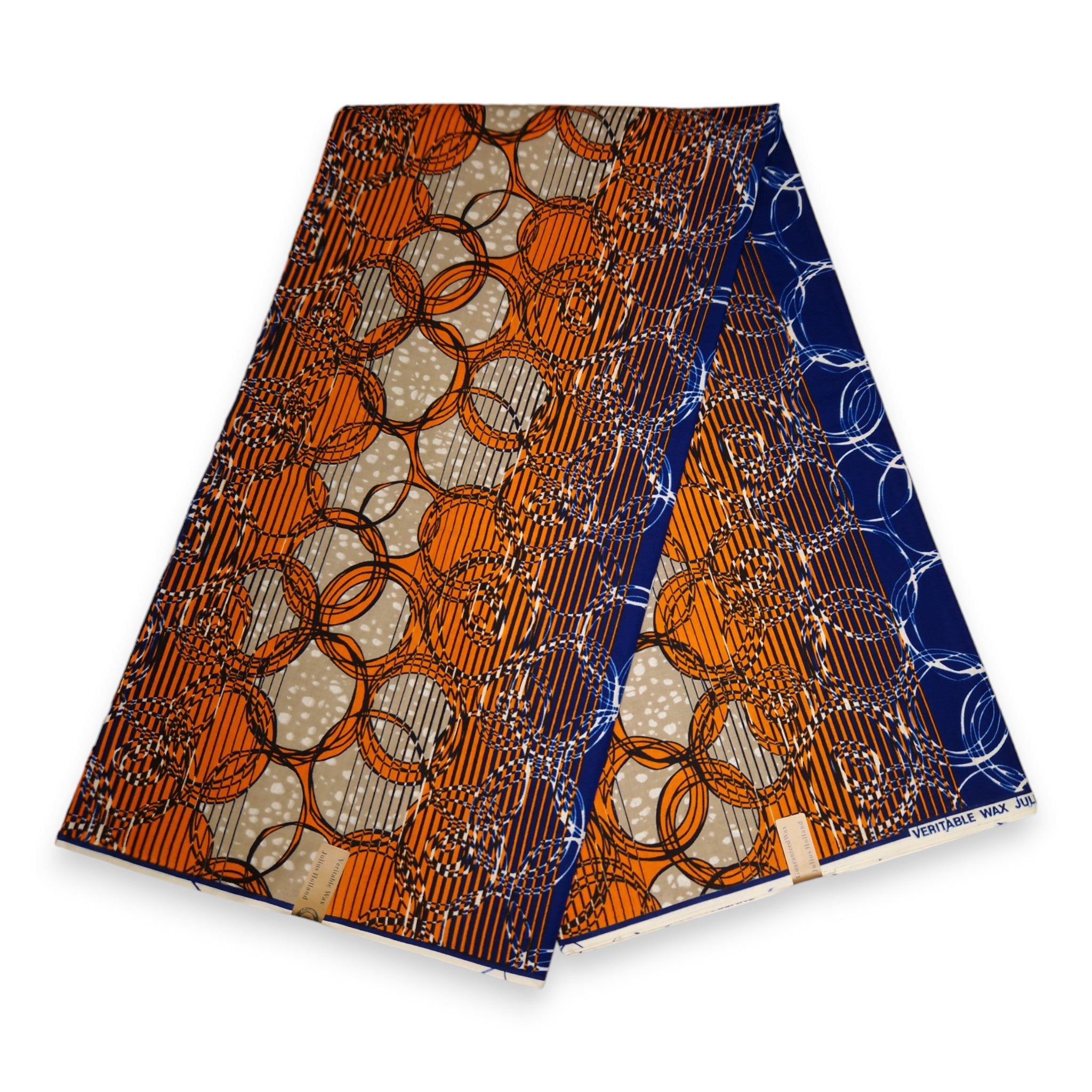 African Wax print fabric - Orange rings
