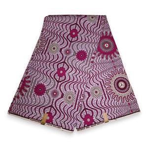 African Wax print fabric - Pink star