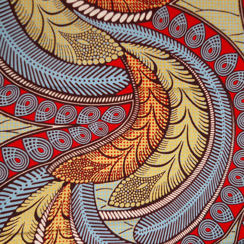 African Wax print fabric - Gold feathers - Gold effect Brillant Platinum Edition