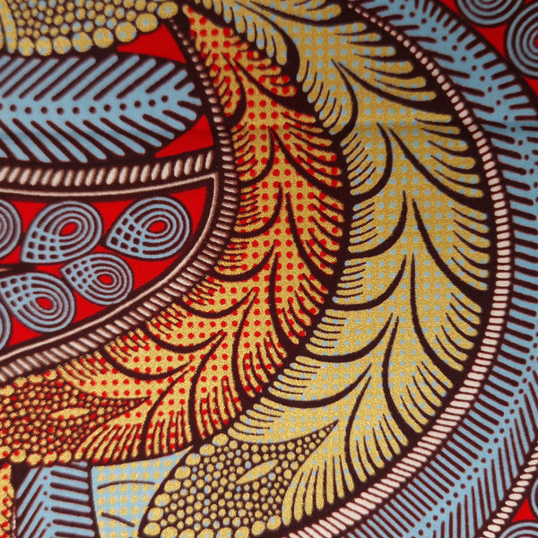 African Wax print fabric - Gold feathers - Gold effect Brillant Platinum Edition