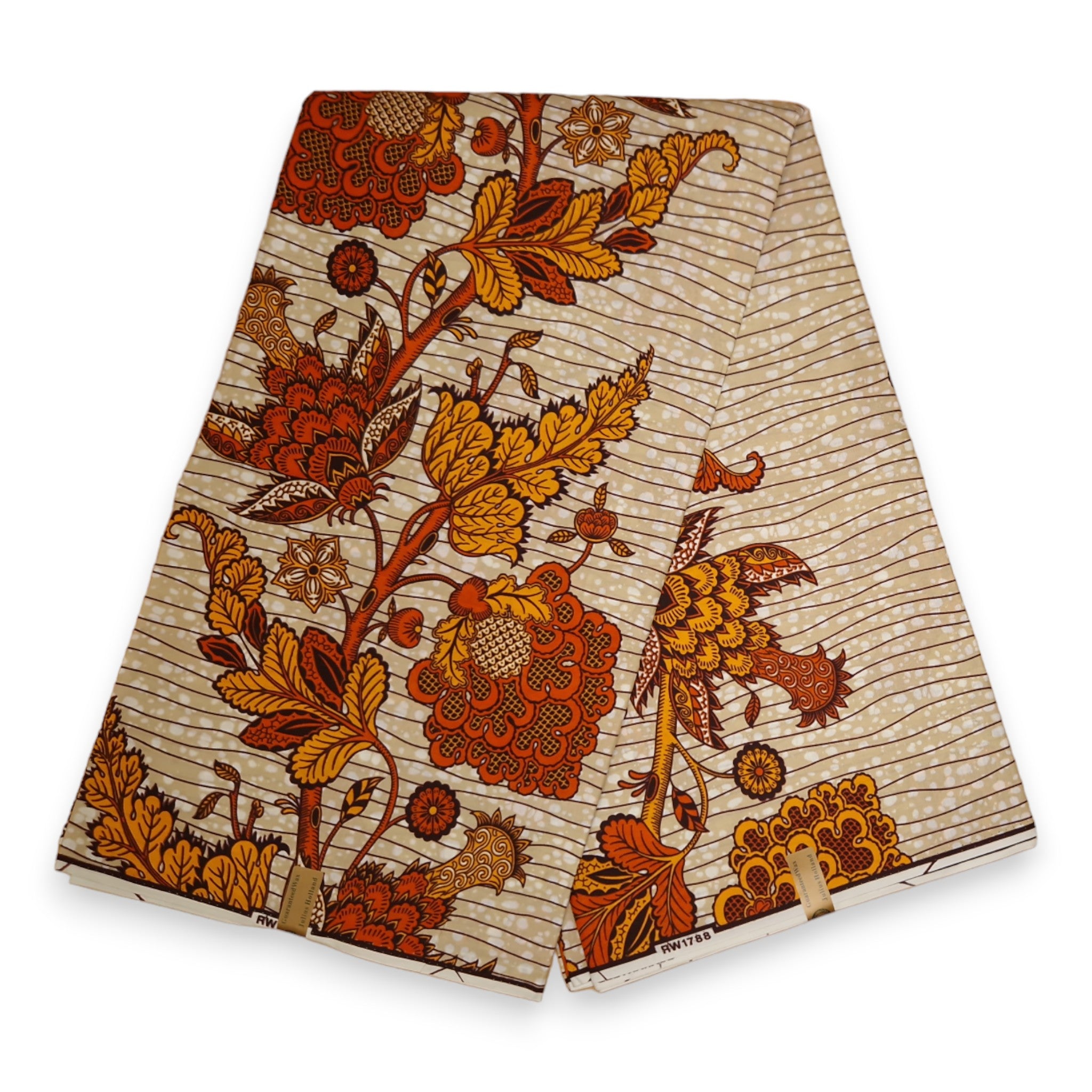 African Wax print fabric - Orange Garden