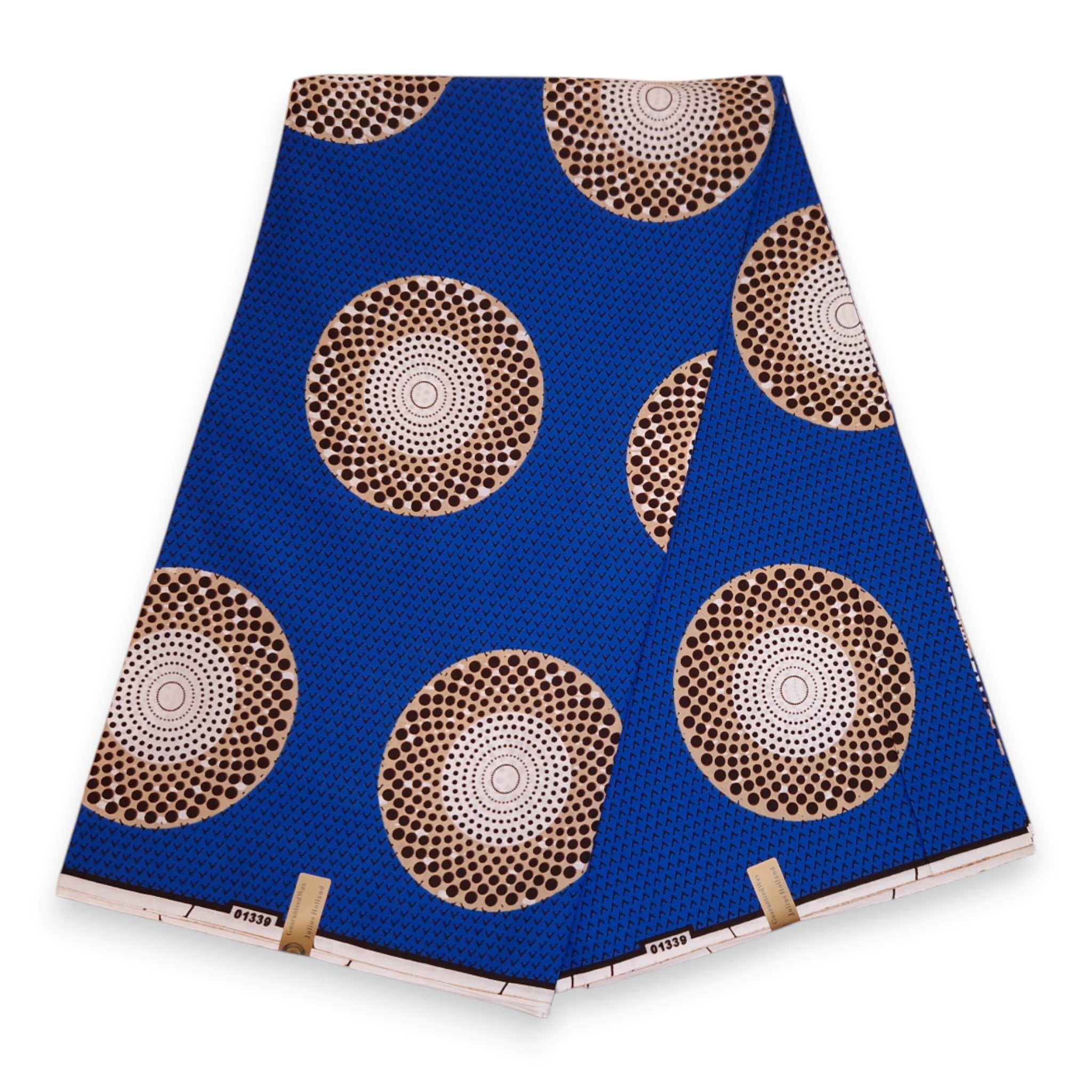 African Wax print fabric - Blue Circles