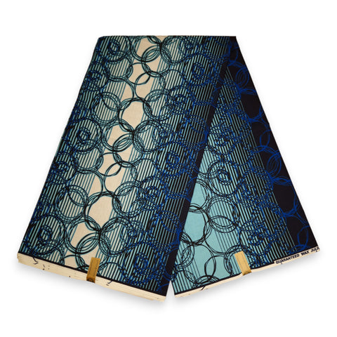 African Wax print fabric - Blue Royal