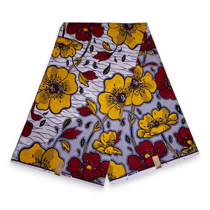 African Wax print fabric - Yellow flowers