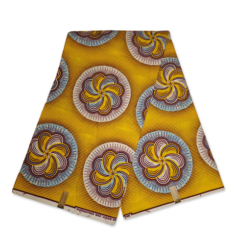 African Wax print fabric - Yellow fan