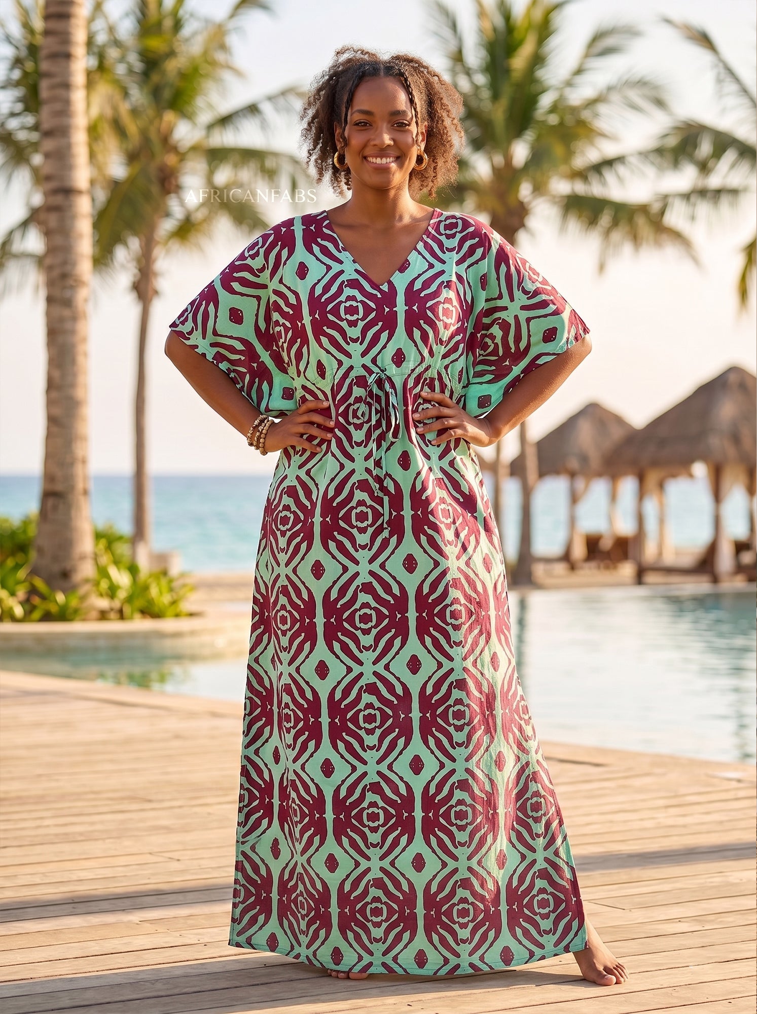 boho kaftan dress rayon with waist strap Size:L (12-14) inspired tunic with fringe Pullover Irish Wedding Inspiration