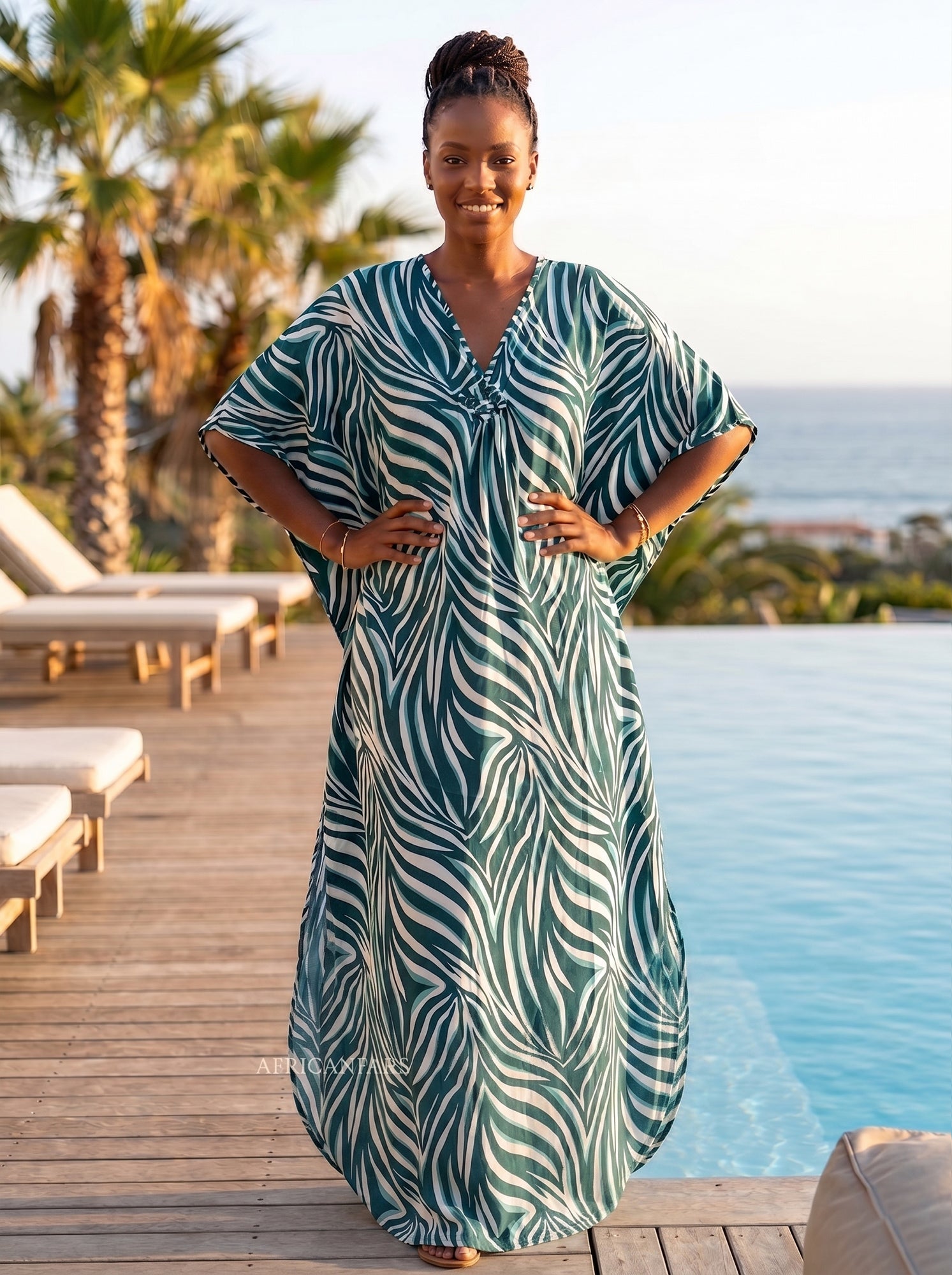 Boho rayon kaftan dress