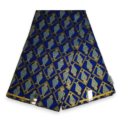 African print fabric - Exclusive Embellished Glitter effects 100% cotton - KT-3077 Purple Gold