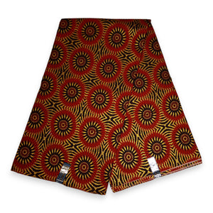 African print fabric - Exclusive Embellished Glitter effects 100% cotton - KT-3108 Gold Maroon