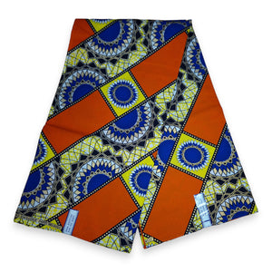 African print fabric - Exclusive Embellished Glitter effects 100% cotton - KT-3123 Gold Orange