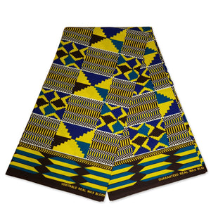 Hello Africa African Kente Print #3- Serengeti Fabric (6 Yards) Kente African Print Fabric Co