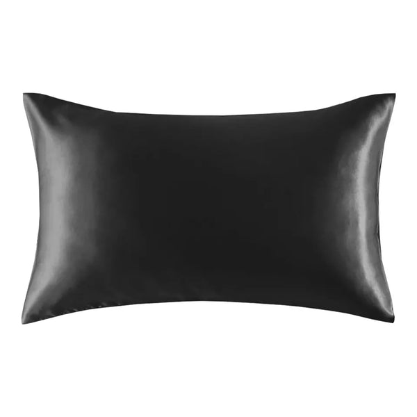 2 PIECES - Satin pillow case black 60 x 70 cm pillow size - Silky satin pillowcase / cushion cover
