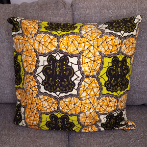 African pillow cover | Yellow - Decorative pillow 50x50cm - 100% Cotton