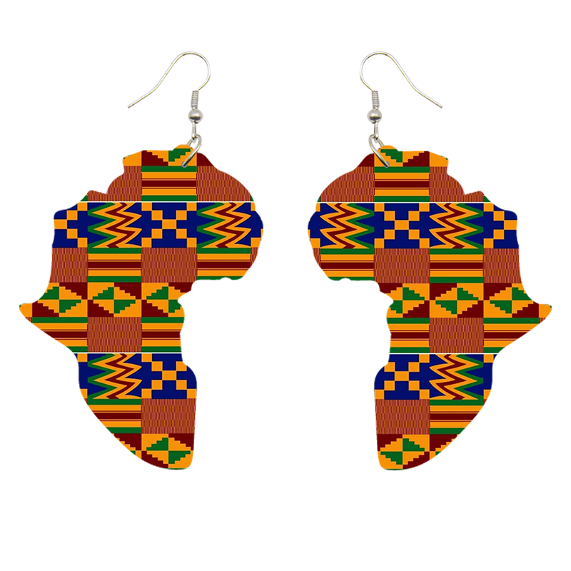 Africa shaped earrings wholesale discount