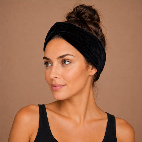Flexible Metal Wire Headband - Black Velvet