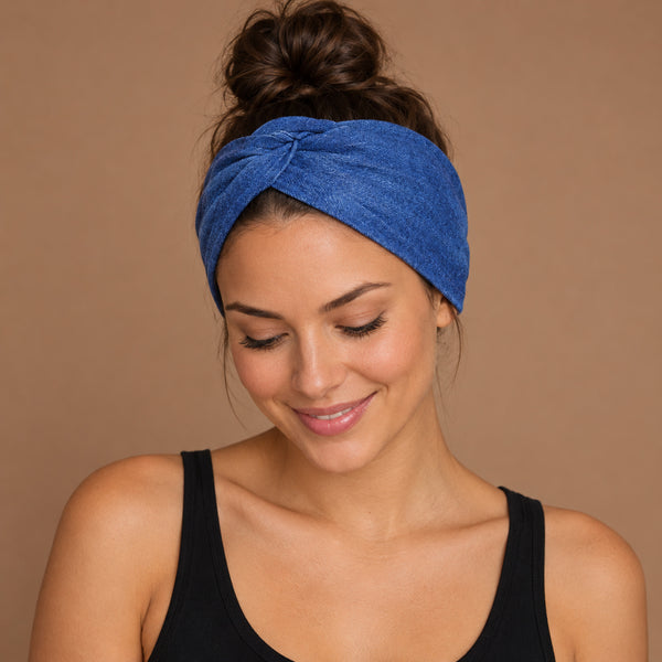 Flexible Metal Wire Headband - Blue Jeanslook
