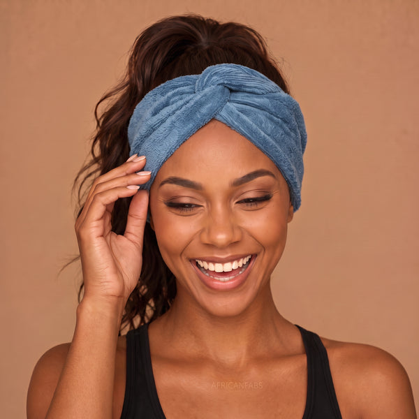 Flexible Metal Wire Headband - Blue Bamboo