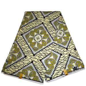 African Wax print fabric - Olive green Royal