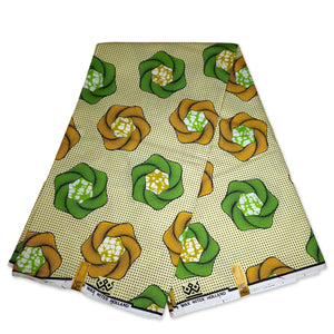 African fabric Super Wax - Green Swirl