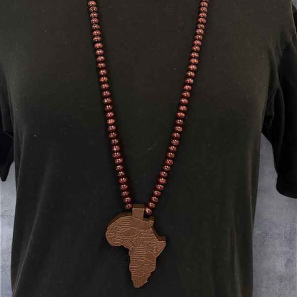 Wooden bead necklace / necklace / pendant - African continent - Black / dark brown