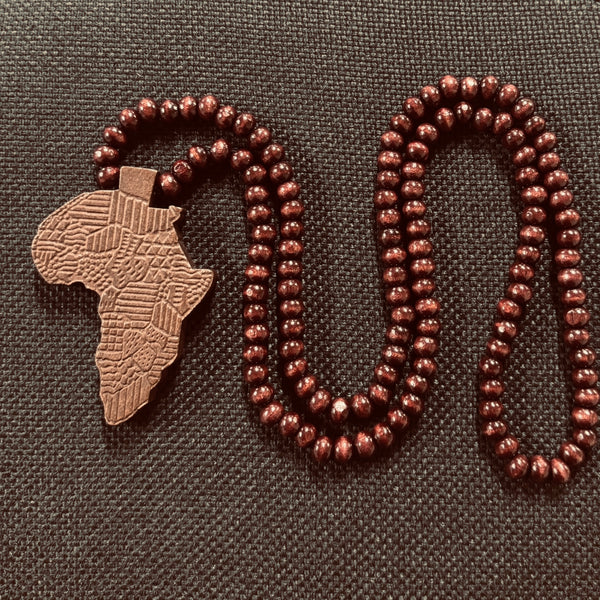 Wooden bead necklace / necklace / pendant - African continent - Black / dark brown