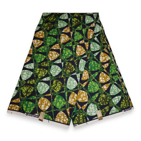 African print fabric - Green lens - Polycotton