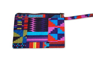 African print Makeup pouch / Pencil case / Cosmetic Bag / Coin Purse - Purple / Pink kente