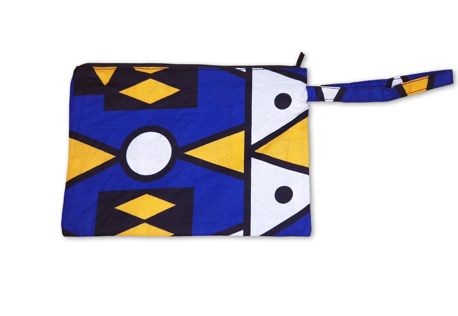 African print Makeup pouch / Pencil case / Cosmetic Bag / Coin Purse - Blue Yellow Samakaka