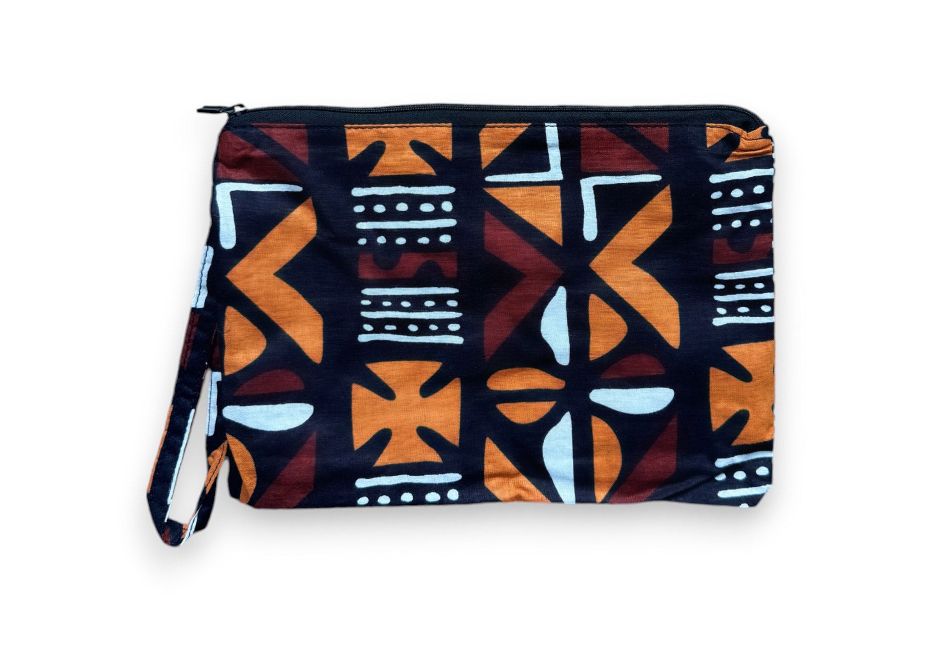 African print Makeup pouch / Pencil case / Cosmetic Bag / Coin Purse - Brown Bogolan