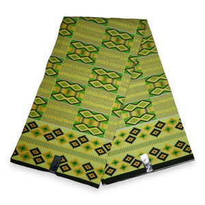 African print fabric - Exclusive Embellished Glitter effects 100% cotton - PO-4999 Kente Gold Lime