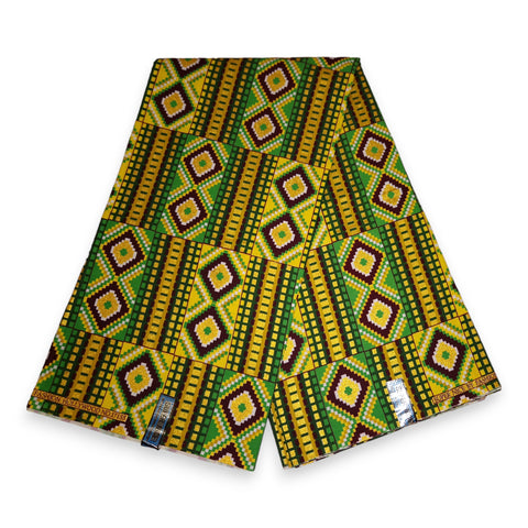 African print fabric - Exclusive Embellished Glitter effects 100% cotton - PO-5004 Gold Green